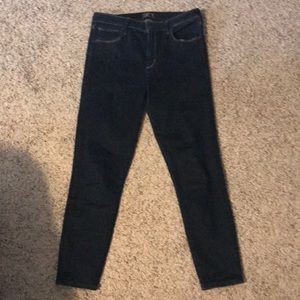 Abercrombie and Fitch dark wash ankle jeans.